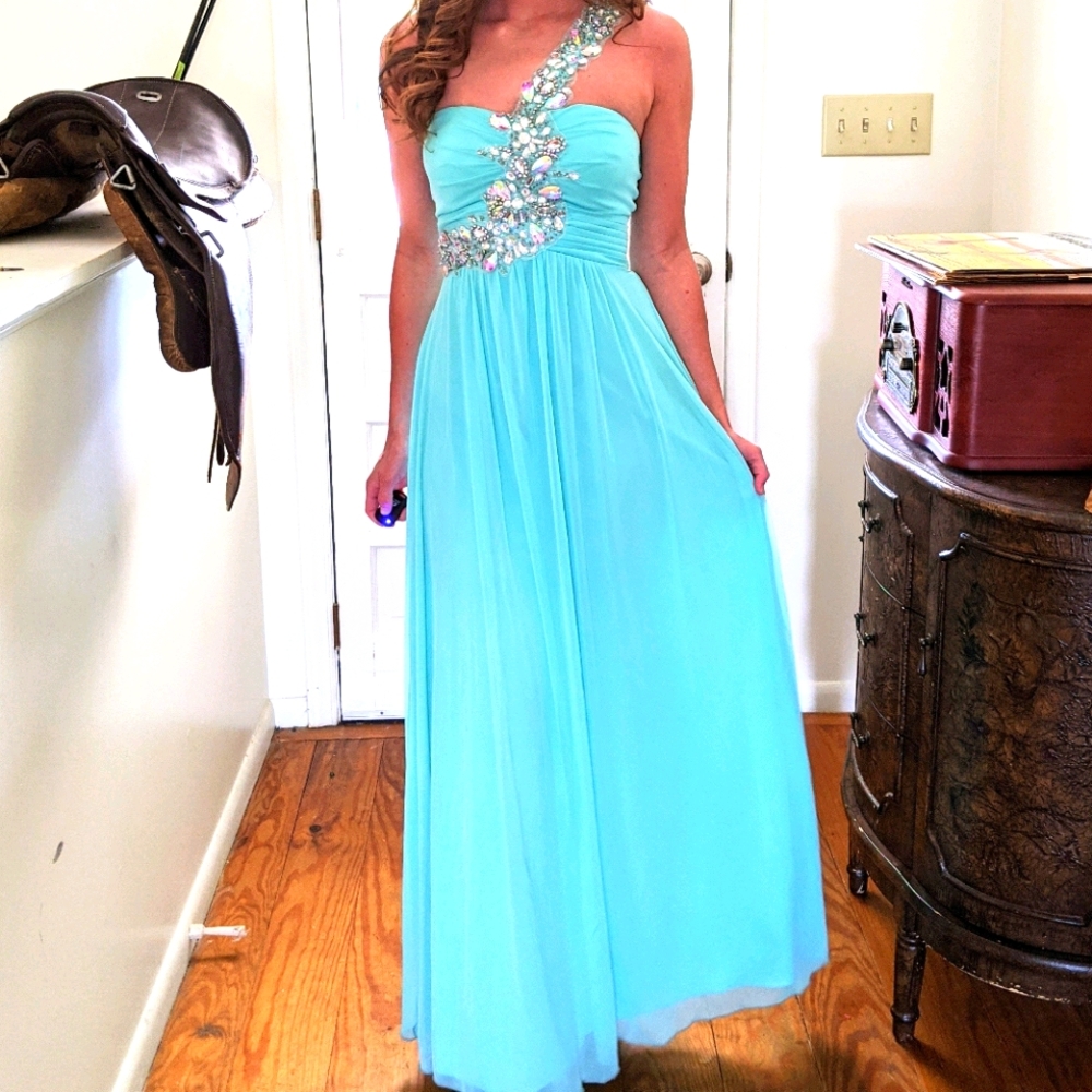 Beautiful Seafoam Blue Green Prom Dress Gown